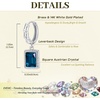 image:imageTrendy Austrian Crystal Rectangle Drop Leverback Earrings for Women 14k White Gold Plated Huggie Earring Hypoallergenic Jewelry GiftDark Blue