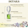 image:imageTrendy Austrian Crystal Rectangle Drop Leverback Earrings for Women 14k White Gold Plated Huggie Earring Hypoallergenic Jewelry GiftFern GreenSilvertone
