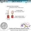 image:imageTrendy Austrian Crystal Rectangle Drop Leverback Earrings for Women 14k White Gold Plated Huggie Earring Hypoallergenic Jewelry GiftRed  Goldtone