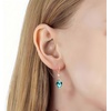 image:imageTrendy Austrian Crystal Rhombus Drop Huggie Dangle Earrings for Women 14k Rose Gold Plated Hypoallergenic Jewelry GiftsAquamarine