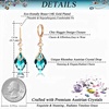 image:imageTrendy Austrian Crystal Rhombus Drop Huggie Dangle Earrings for Women 14k Rose Gold Plated Hypoallergenic Jewelry GiftsAquamarine