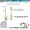 image:imageTrendy Austrian Crystal Rhombus Drop Huggie Dangle Earrings for Women 14k Rose Gold Plated Hypoallergenic Jewelry GiftsAurora Borealis