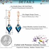 image:imageTrendy Austrian Crystal Rhombus Drop Huggie Dangle Earrings for Women 14k Rose Gold Plated Hypoallergenic Jewelry GiftsDark Blue