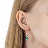 image:imageTrendy Austrian Crystal Rhombus Drop Huggie Dangle Earrings for Women 14k Rose Gold Plated Hypoallergenic Jewelry GiftsEmerald