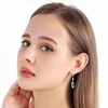 image:imageTrendy Austrian Crystal Rhombus Drop Huggie Dangle Earrings for Women 14k Rose Gold Plated Hypoallergenic Jewelry GiftsEmerald