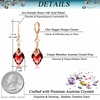 image:imageTrendy Austrian Crystal Rhombus Drop Huggie Dangle Earrings for Women 14k Rose Gold Plated Hypoallergenic Jewelry GiftsRed