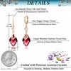 image:imageTrendy Austrian Crystal Rhombus Drop Huggie Dangle Earrings for Women 14k Rose Gold Plated Hypoallergenic Jewelry GiftsRose Pink