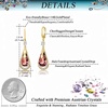 image:imageTrendy Austrian Crystal Teardrop Drop Huggie Dangle Earrings for Women 14k Rose Gold Plated Hypoallergenic Jewelry GiftsAntique Pink