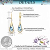 image:imageTrendy Austrian Crystal Teardrop Drop Huggie Dangle Earrings for Women 14k Rose Gold Plated Hypoallergenic Jewelry GiftsAquamarine