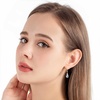 image:imageTrendy Austrian Crystal Teardrop Drop Huggie Dangle Earrings for Women 14k Rose Gold Plated Hypoallergenic Jewelry GiftsAquamarine