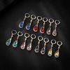 image:imageTrendy Austrian Crystal Teardrop Drop Huggie Dangle Earrings for Women 14k Rose Gold Plated Hypoallergenic Jewelry GiftsAurora Borealis