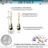 image:imageTrendy Austrian Crystal Teardrop Drop Huggie Dangle Earrings for Women 14k Rose Gold Plated Hypoallergenic Jewelry GiftsBlack
