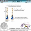 image:imageTrendy Austrian Crystal Teardrop Drop Huggie Dangle Earrings for Women 14k Rose Gold Plated Hypoallergenic Jewelry GiftsBlue