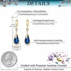 image:imageTrendy Austrian Crystal Teardrop Drop Huggie Dangle Earrings for Women 14k Rose Gold Plated Hypoallergenic Jewelry GiftsDark Blue