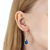 image:imageTrendy Austrian Crystal Teardrop Drop Huggie Dangle Earrings for Women 14k Rose Gold Plated Hypoallergenic Jewelry GiftsDark Blue