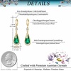 image:imageTrendy Austrian Crystal Teardrop Drop Huggie Dangle Earrings for Women 14k Rose Gold Plated Hypoallergenic Jewelry GiftsFern Green