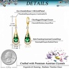 image:imageTrendy Austrian Crystal Teardrop Drop Huggie Dangle Earrings for Women 14k Rose Gold Plated Hypoallergenic Jewelry GiftsGreen