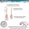 image:imageTrendy Austrian Crystal Teardrop Drop Huggie Dangle Earrings for Women 14k Rose Gold Plated Hypoallergenic Jewelry GiftsPink