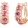 image:imageAustrian Crystal 14K Gold Plated Huggie Hoop Earrings for Women  14K gold plated brassround Austrian crystalgift boxPink
