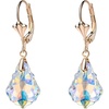 image:imageAustrian Crystal Baroque Drop Leverback Earrings for Women Fashion 14K Gold Plated Hypoallergenic JewelryAurora Borealis