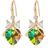 image:imageAustrian Crystal Bowknot Heart Drop Dangle Earrings for Women Fashion 14K Gold Plated Hypoallergenic JewelryVitrail Medium