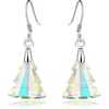 image:imageAustrian Crystal Christmas Tree Drop Dangle Earrings for Women 925 Sterling Silver Hook Hypoallergenic Jewelry Xmas GiftAurora Borealis