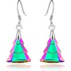 image:imageAustrian Crystal Christmas Tree Drop Dangle Earrings for Women 925 Sterling Silver Hook Hypoallergenic Jewelry Xmas GiftVitrail Medium