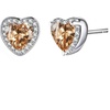 image:imageAustrian Crystal Halo Heart Stud Earrings for Women Fashion 925 Sterling Silver Hypoallergenic JewelryLight Topaz