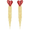 image:imageAustrian Crystal Heart Dangle Earrings Gold Tassel Earrings for Women 14K Gold Plated Hypoallergenic Trendy Jewelry GiftRose Pink