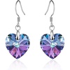 image:imageAustrian Crystal Heart Drop Dangle Earrings for Women 925 Sterling Silver Hook Hypoallergenic EarringVitrail Light