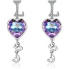 image:imageAustrian Crystal Heart Drop Dangle Earrings for Women Fashion 14K Gold Plated Hypoallergenic JewelryVitrail Light