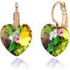 image:imageAustrian Crystal Heart Drop Leverback Earrings for Women 14K Rose Gold Plated Hypoallergenic JewelryVitrail Medium