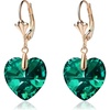 image:imageAustrian Crystal Heart Drop Leverback Earrings for Women Fashion Dangle Earring 14K Rose Gold Plated Hypoallergenic JewelryEmerald