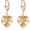 image:imageAustrian Crystal Heart Drop Leverback Earrings for Women Fashion Dangle Earring 14K Rose Gold Plated Hypoallergenic JewelryLight Topaz