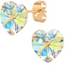 image:imageAustrian Crystal Heart Stud Earrings for Women 925 Sterling Silver Hypoallergenic Fashion JewelryAurora Borealis