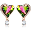 image:imageAustrian Crystal Heart Stud Earrings for Women Trendy Halo Drop Earrings 14K Gold Plated Hypoallergenic JewelryVitrail Medium