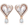 image:imageAustrian Crystal Heart Stud Earrings for Women Trendy Halo Drop Earrings 14K Gold Plated Hypoallergenic JewelryWhite Clear