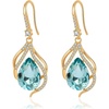 image:imageAustrian Crystal Hollow Teardrop Halo Drop Twisted Dangle Earrings for Women 14K Rose Gold Plated Hypoallergenic JewelryAquamarine