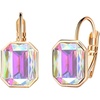 image:imageAustrian Crystal Octagon Leverback Drop Earrings for Women 14K Rose Gold Plated Hypoallergenic JewelryAurora Borealis