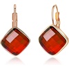 image:imageAustrian Crystal Square Leverback Drop Earrings for Women  Classic SquareCut Crystal14K GoldPlatedLeverback for Easy Secure WearGift Box IncludedFor Day and Evening EventsRed