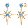 image:imageAustrian Crystal Star Drop Stud Earrings for Women Fashion 14K Gold Plated Hypoallergenic Jewelry GiftsAquamarine