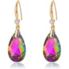 image:imageAustrian Crystal Teardrop Dangle Drop Earrings for Women 14K Gold Plated Hook Earring Hypoallergenic Jewelry Gifts for Women GirlsVitrail Medium
