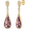 image:imageAustrian Crystal Teardrop Dangle Drop Earrings for Women 14K Gold Plated Hypoallergenic Jewelry GiftAntique Pink