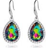 image:imageAustrian Crystal Teardrop Dangle Drop Earrings for Women Dangling 14K Gold Plated Hypoallergenic JewelryVitrail Medium