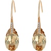 image:imageAustrian Crystal Teardrop Dangle Earrings for Women Drop Hook Earring 14K Rose Gold Plated Hypoallergenic JewelryLight Topaz