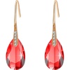 image:imageAustrian Crystal Teardrop Dangle Earrings for Women Drop Hook Earring 14K Rose Gold Plated Hypoallergenic JewelryRed