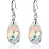 image:imageAustrian Crystal Teardrop Dangle Hook Earrings for Women 14K Gold Plated Hypoallergenic JewelryAurora Borealis