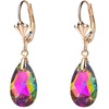 image:imageAustrian Crystal Teardrop Leverback Dangle Earrings for Women Fashion 14K Gold Plated Hypoallergenic JewelryVitrail Medium