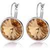 image:imageAustrian Crystals Round Drop Leverback Earrings for Women 14K Gold Plated Hypoallergenic Hoop EarringsYellow