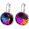 image:imageAustrian Crystals Round Drop Leverback Earrings for Women 14K Gold Plated Hypoallergenic Hoop Earringsiridescent